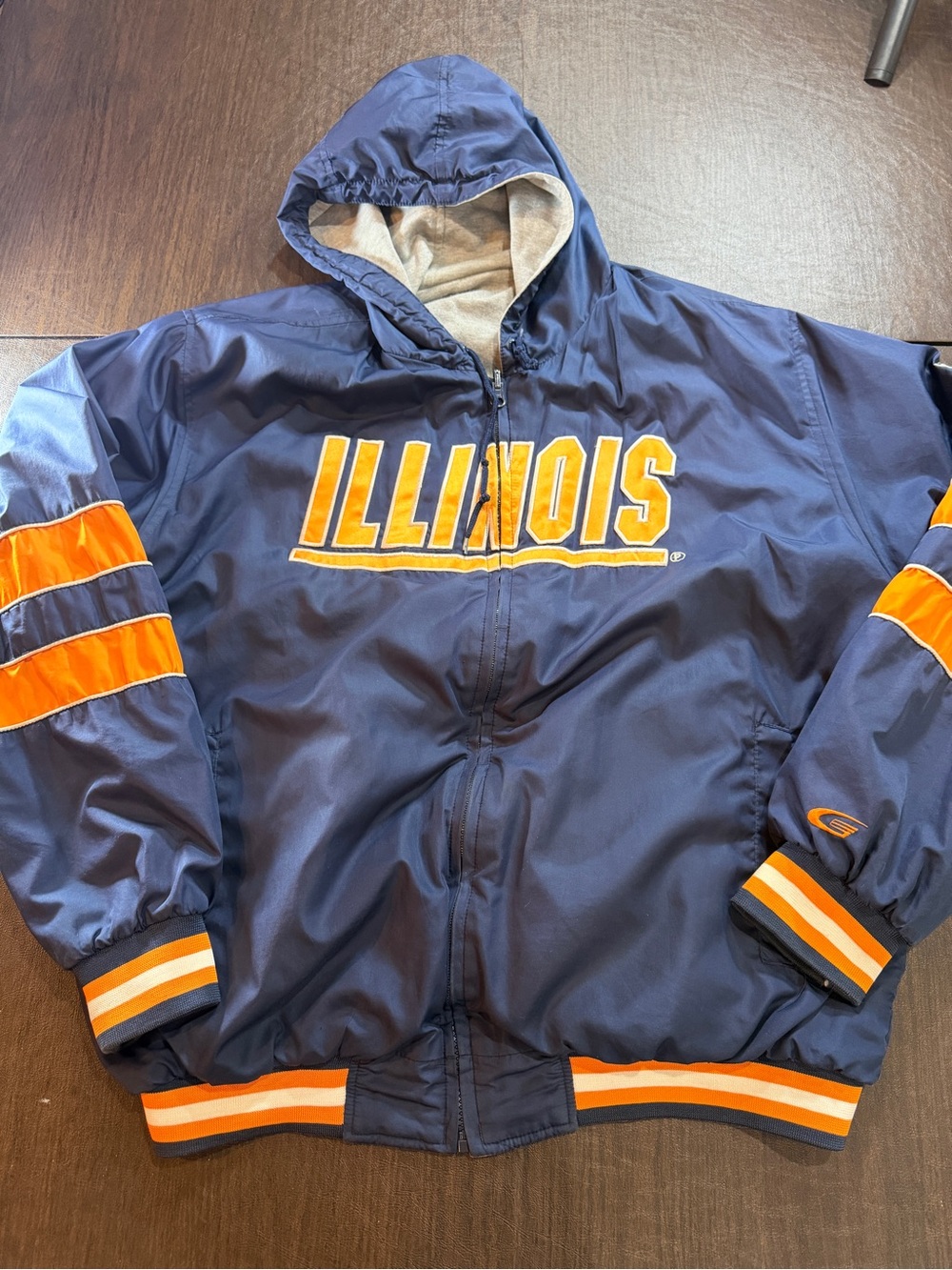 G-III Sports Illinois Fighting Illini Mens Bomber Jacket. Sz L VTG 80s - Picture 1 of 10